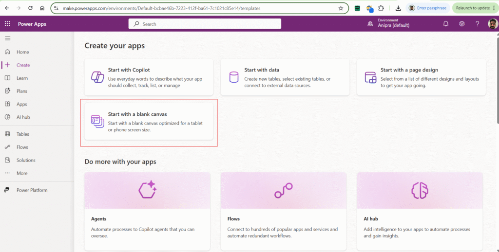 powerapps Interface Walkthrough